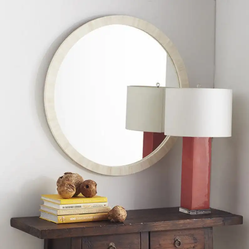 High Quality Design Decorative Wall Mirror Diamond Mirror Green Silver White Rocky Glass Package Paint Quick