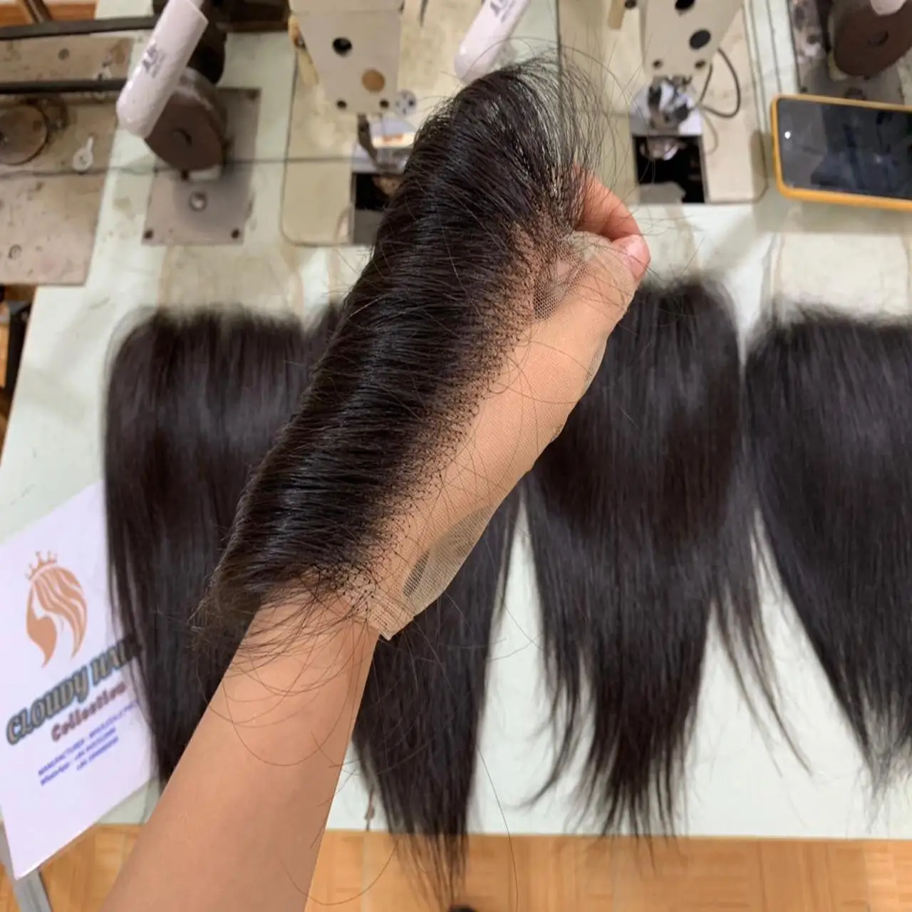 Высококачественные прямые пучки с косточками один уток и кружевная застежка 5*5 6*6 прозрачные кружевные человеческие волосы необработанные из Вьетнама