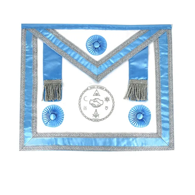 Masonic Blue Lodge Past Master Apron Gold Machine Embroidery Freemasons Grand Apron