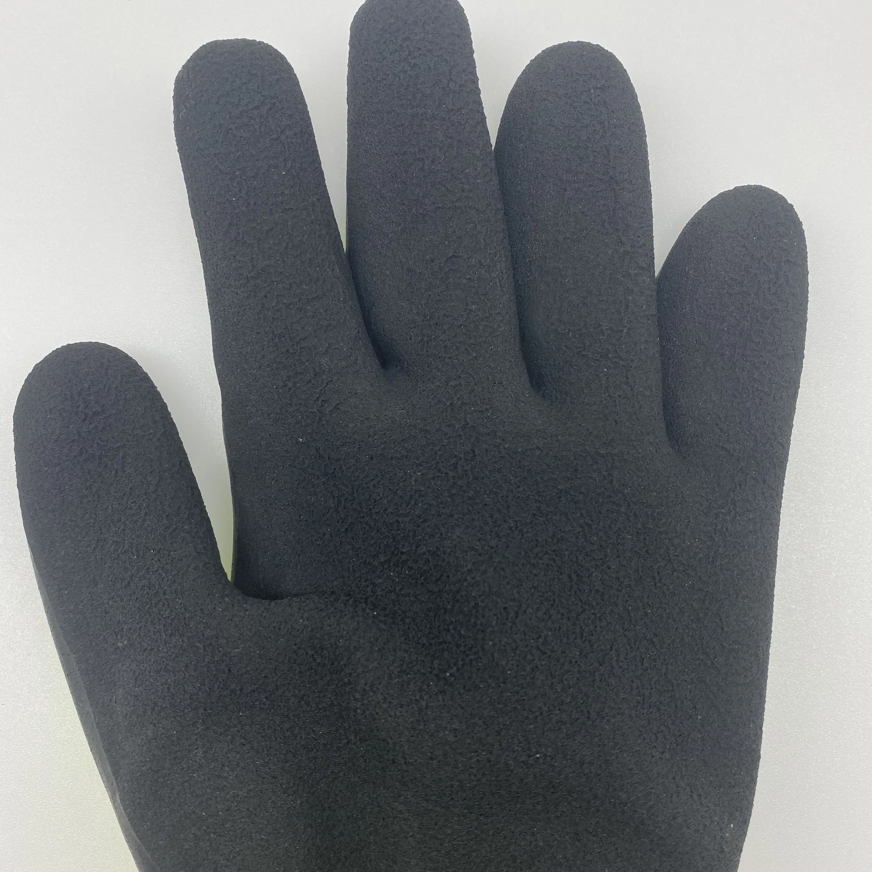 15G Nylon Shell Black Xxl Coated Palm Warm Waterproof Work Latex Gloves Imported Latex Gloves Nitrile