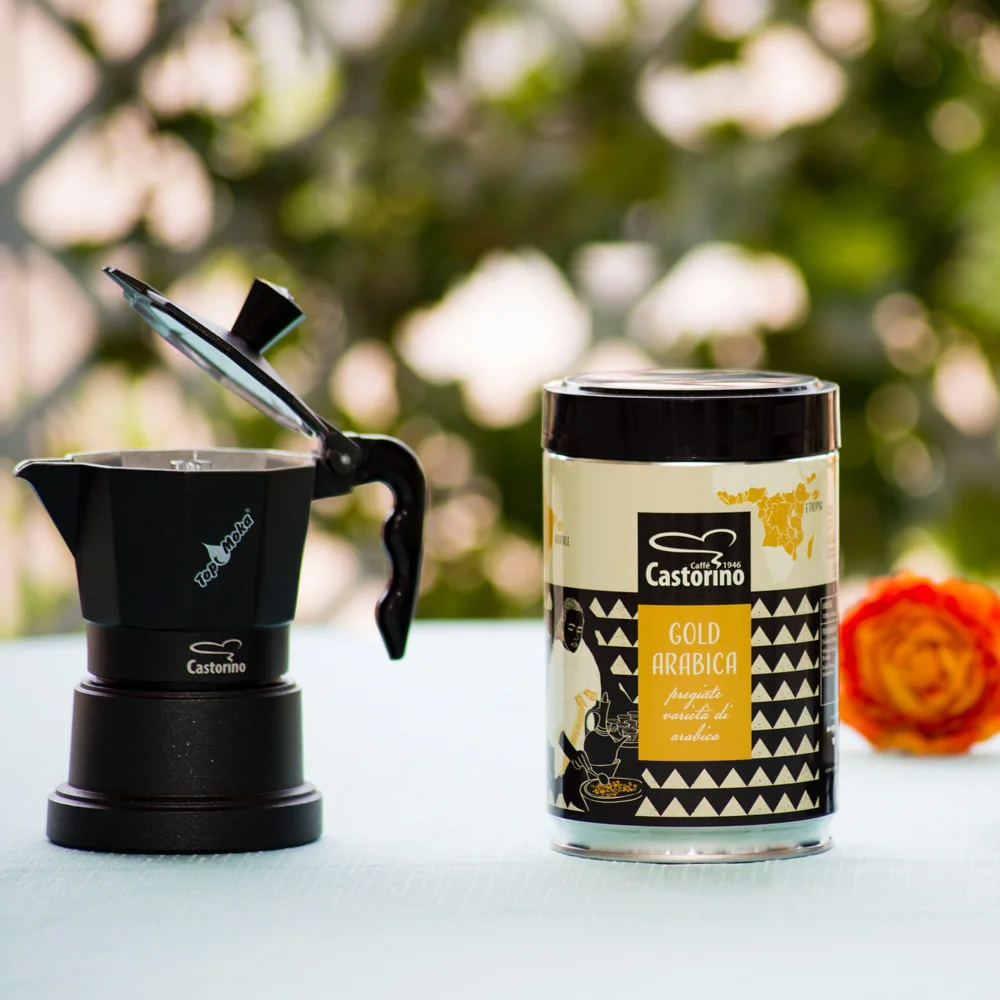 Top Class italian GROUND COFFEE Gold Arabica Caffe Castorino 250 gr for home / HO.RE.CA. Medium Roast