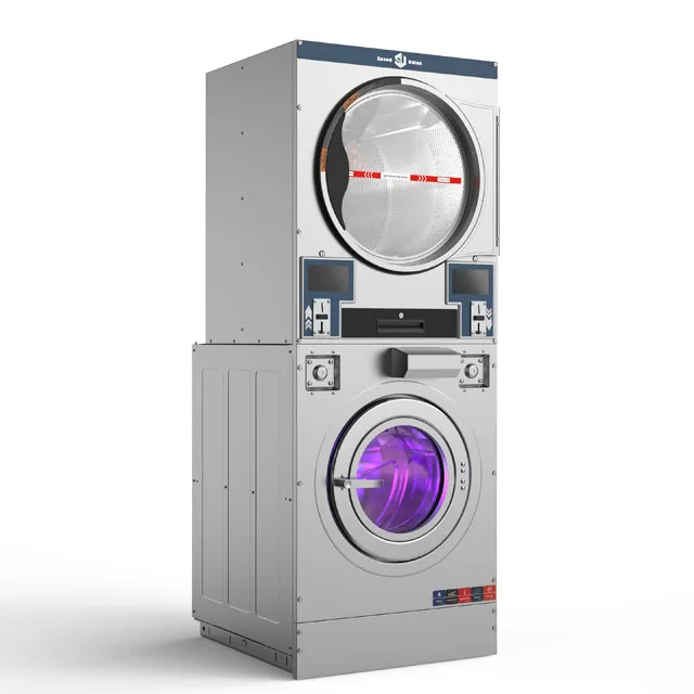Automatic Coin Operation Cloth Washing Machine With Tumble Dryer for Commercial