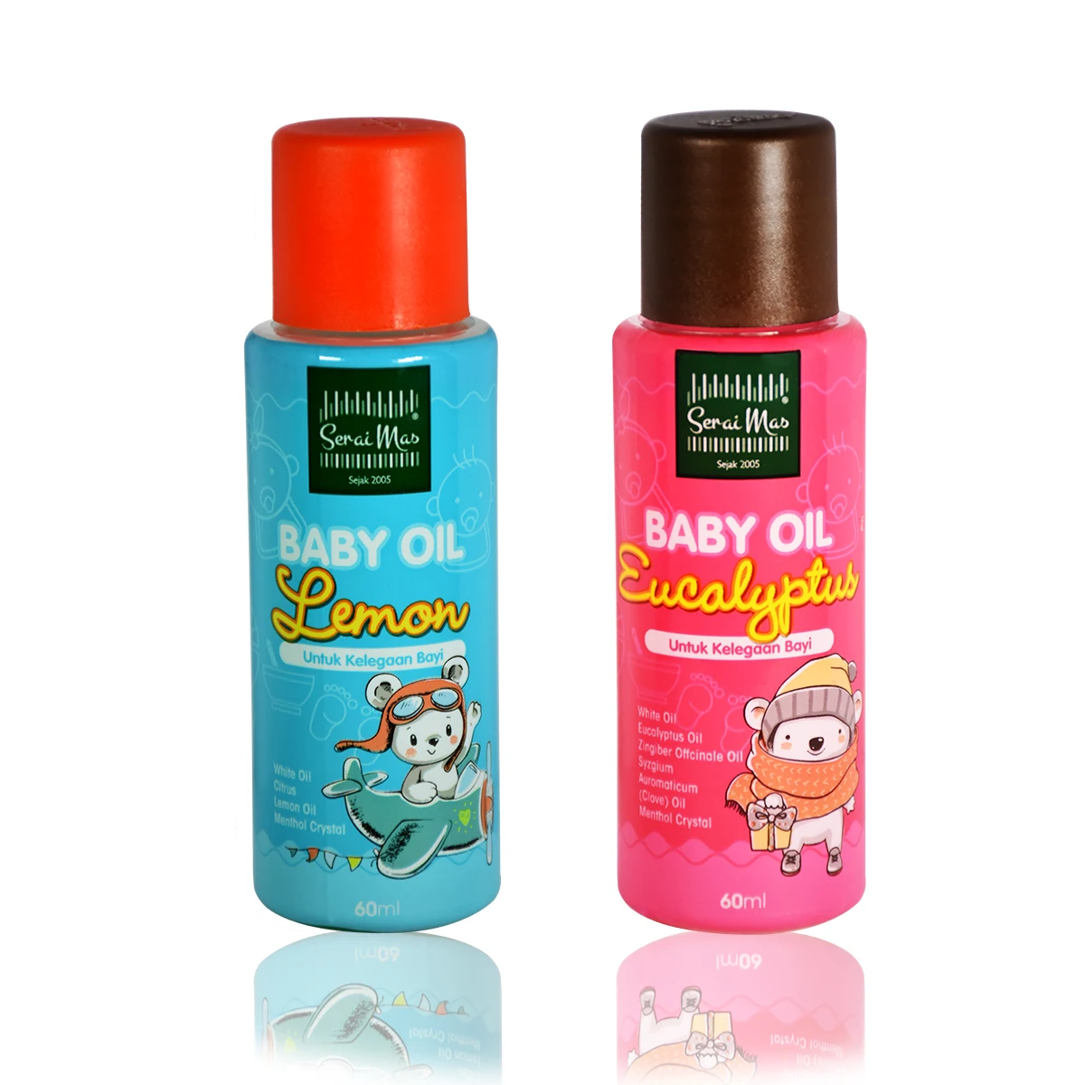Hot Selling Baby Oil With Lemon Fragrant Baby Products 60 ml Relieve Bloating In Babies Apply After Shower Made In Malaysia