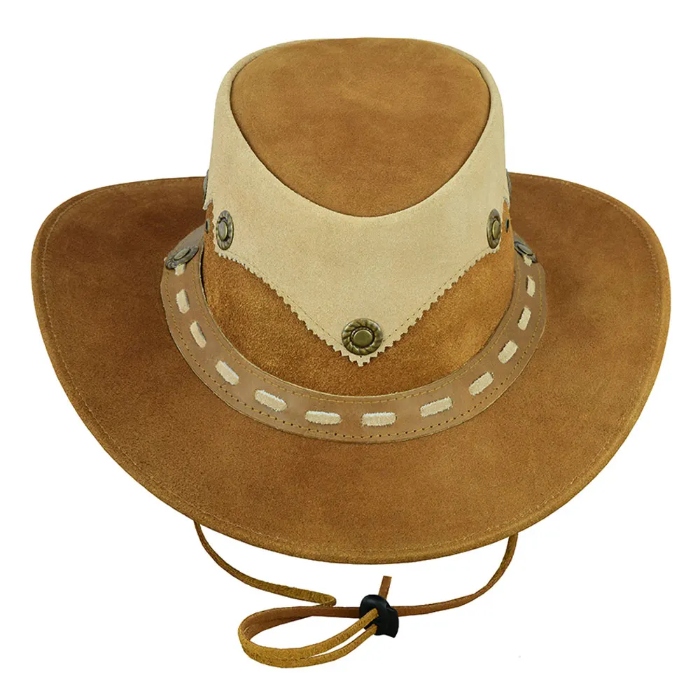 Custom Made Horse Hats In leather Fully customized / Western style leather bush hats Western cowboy hats