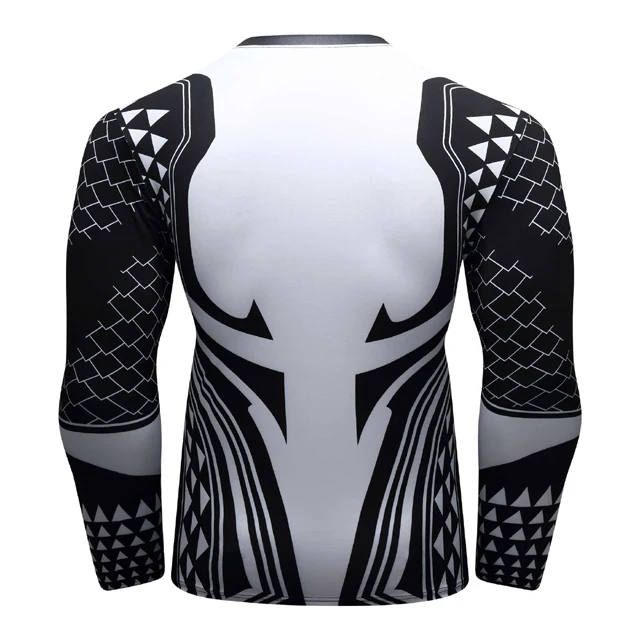 Custom Design compression mma rash guard,mma rash guard,white & black color printed men rash guard