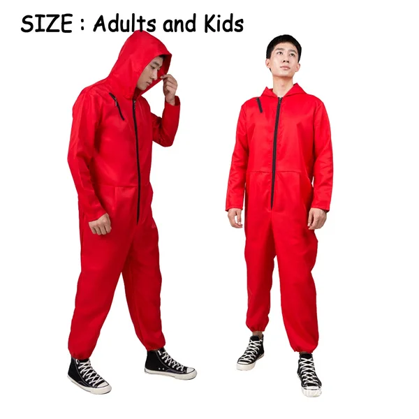Wholesale price Unisex Adults & Kids La Casa De Papel Salvador Dali Red Costume Jumpsuits Cosplay Dali Suit Money Heist Season