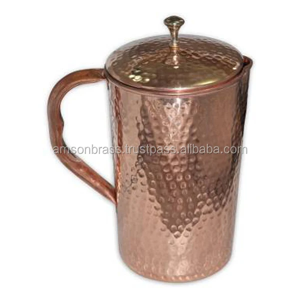 Handmade Simple Design Pure Copper Water Jug With Finest Quality Large Size Solid Copper Water Jug From India