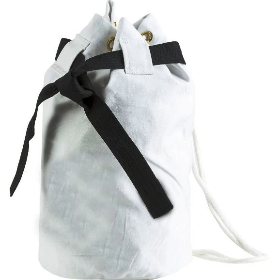 Customized OEM White Canvas Karate Duffle Bags Gym Outdoor Wholesale High Quality Cotton Sports Travel Bag
