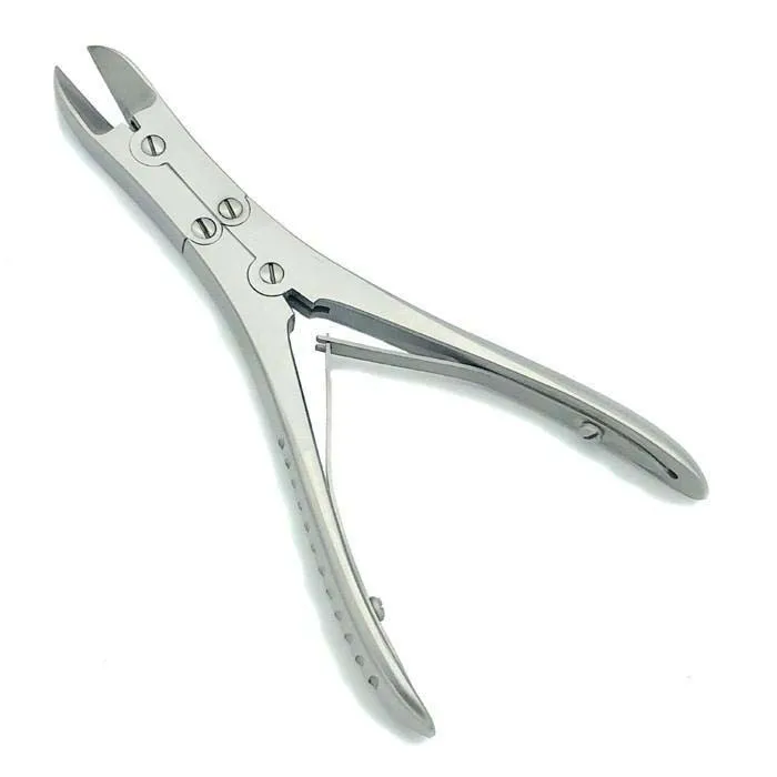 Stainless Steel Bohler Bone Cutter 45 Angled on Flat 16mm Blade Compound Action Overall Length 15cm Bone Rongeur Forceps CE ISO