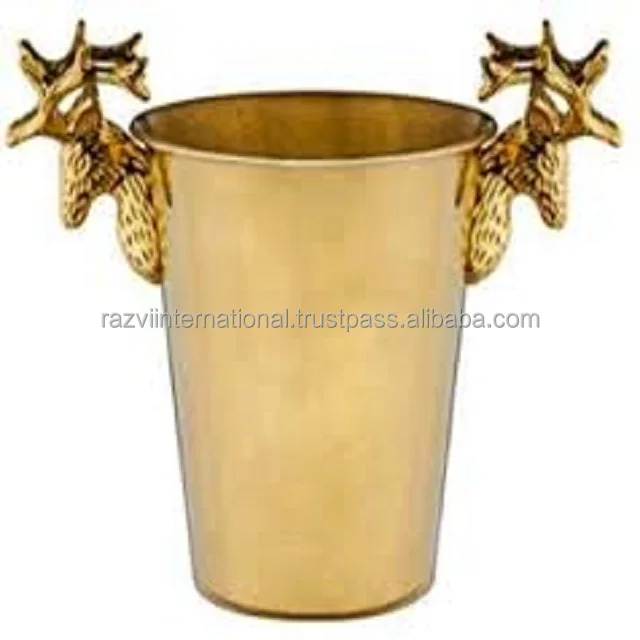 PU Leather Handle Metal Ice Bucket