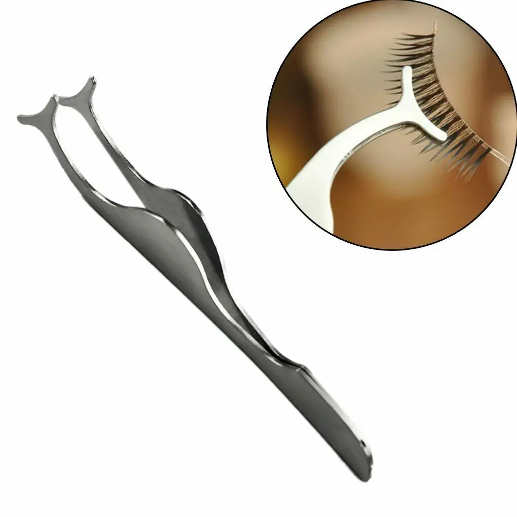 Eyelashes Clip Stainless Steel False Eyelashes Extension Applicator Tool Tweezer