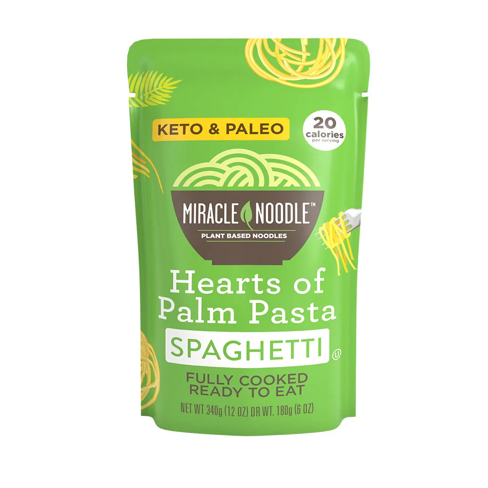 Miracle Noodles Hearts of Palm Pasta Spaghetti Ready-To-Eat Fully Cooked 180g Gluten Free Meal MOQ 1 Pallets