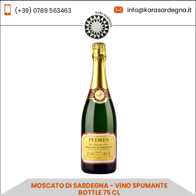 Moscato Di Sardegna - Vino Spumante Dolce Doc Gallura Bottle 75 CL Sweet Sparkling Wine