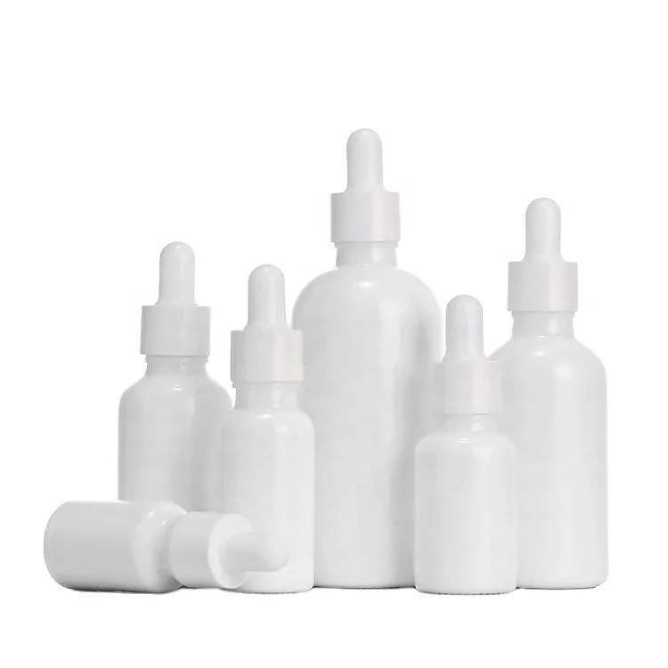 5ml~100ml Glass Dropper Bottle White Porcelain Aromatherapy Liquid Pipette Bottle Refill Essential Oil Dropper Bottle Packaging