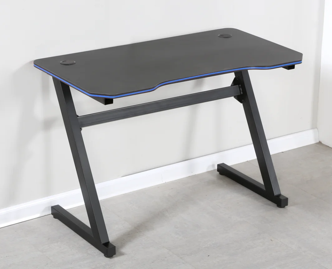 Simple design custom size desktop blue red color MDF board computer table with USB hub