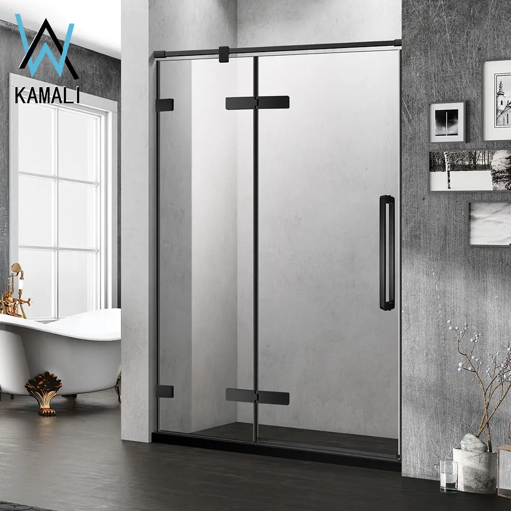 Kamali Польша прямоугольная Массажная черная душевая кабина 80 квадратных стеклянных входных 3 панелей Складная Ванна