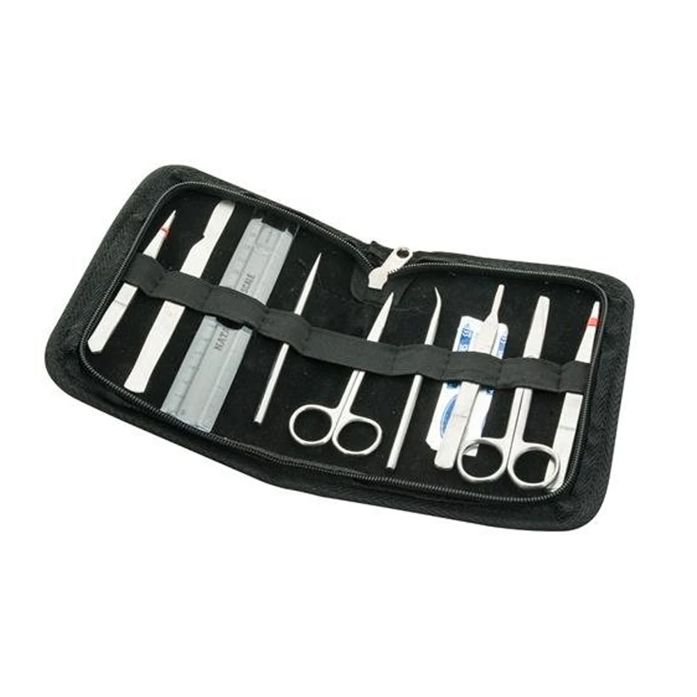 Набор инструментов из 14 предметов нержавеющей стали для лабораторий швов с подушечкой обучения