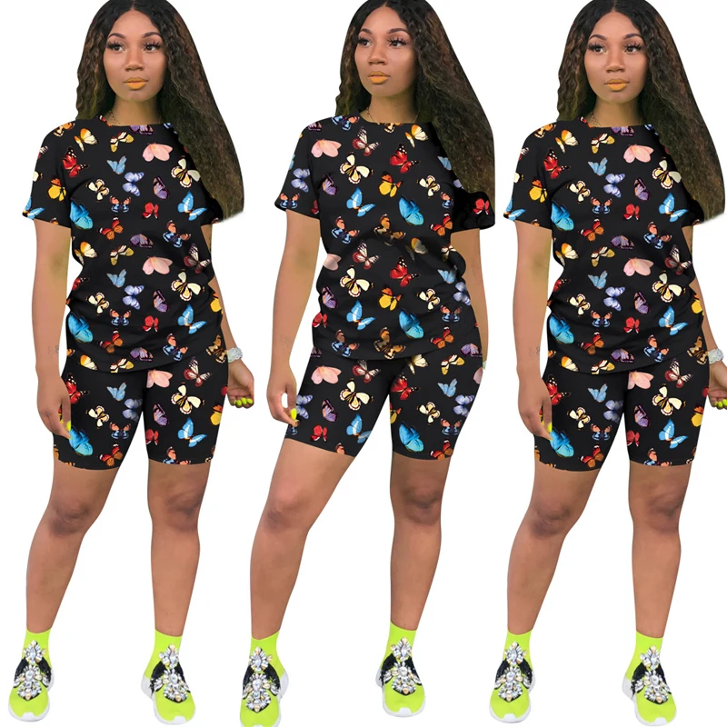 Latest Custom DTG Silk Screen Printing Two Piece Dress New Design Women Casual Wear Suit High Quality Summer Sets