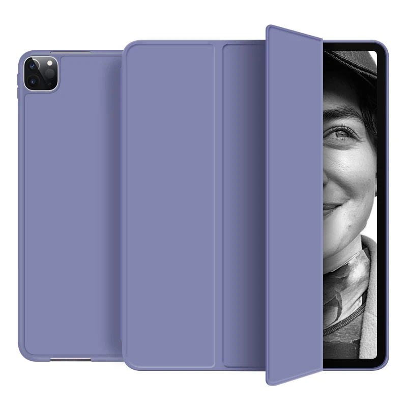 Тройной складной чехол из искусственной кожи для iPad pro 11 pro 12,9 2020 2021 с футляром для карандашей 2021