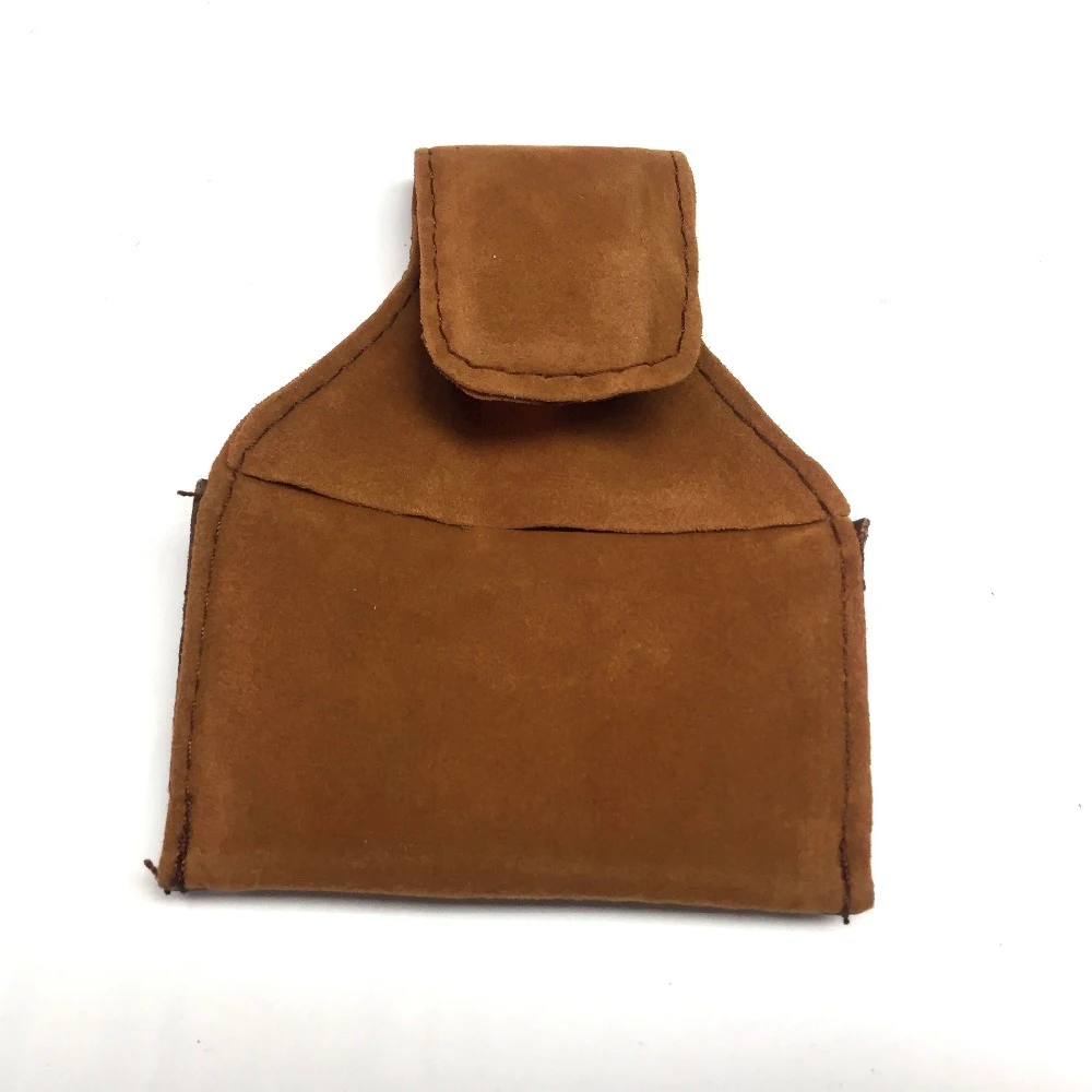 Billiards Cue Chalk Holder Pouch PU Leather Portable Pool Cue Chalk Bag