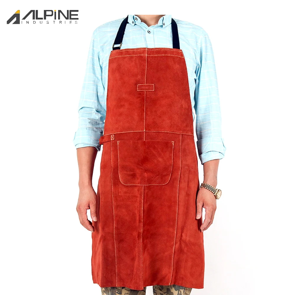 2024 Best Selling Adjustable Men Leather Apron Waterproof Oil Proof Industrial Apron Safety Leather Apron For Men