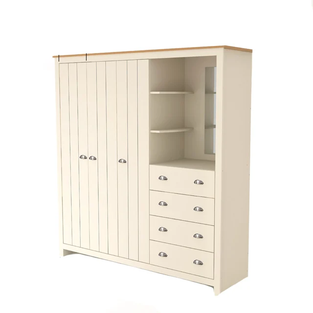 Высококачественный комбинированный гардероб цвета слоновой кости + Бофорта дуб с 3 дверцами-серия Лексингтона-ширина футов-алмайский пакаян-Almari Baju