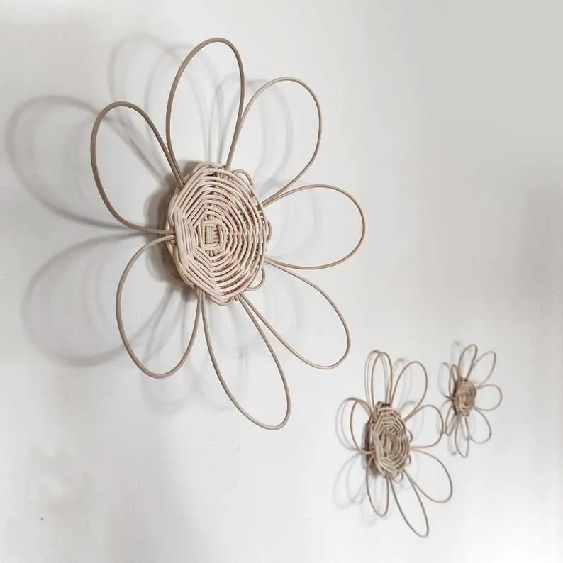 Rattan Flower Wall Hanging for Home Decor