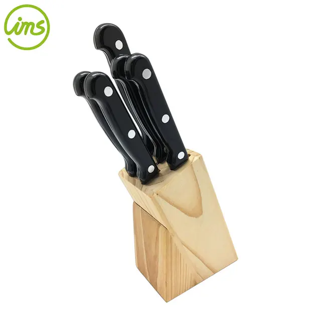 Stainless Steel 6 Pieces Knife Set With Wood Block