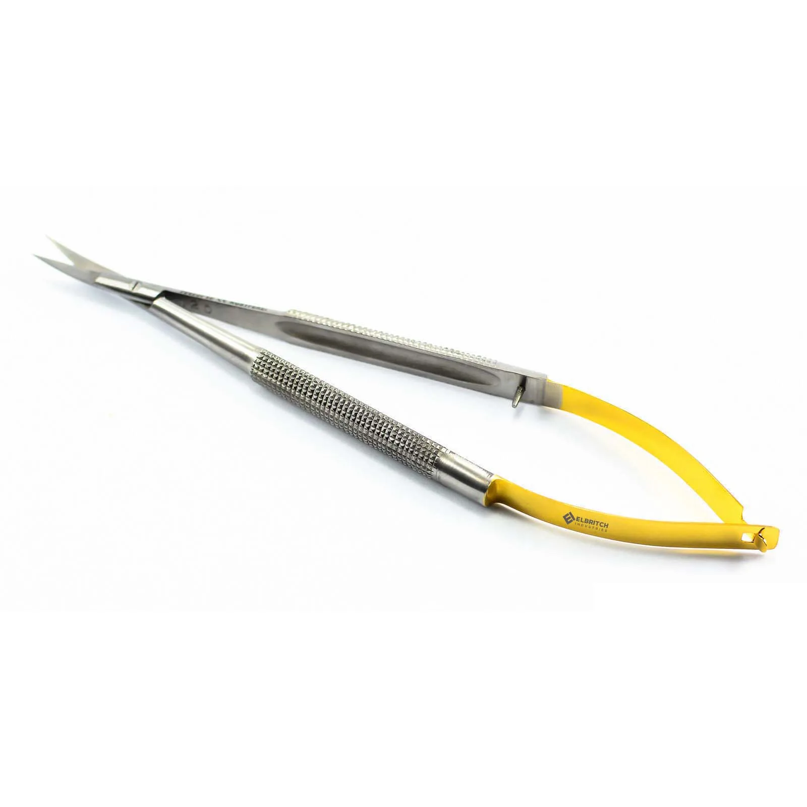 Микро ножницы Castroviejo 18 см изогнутые TC золотая нить острый держатель иглы карбид вольфрама