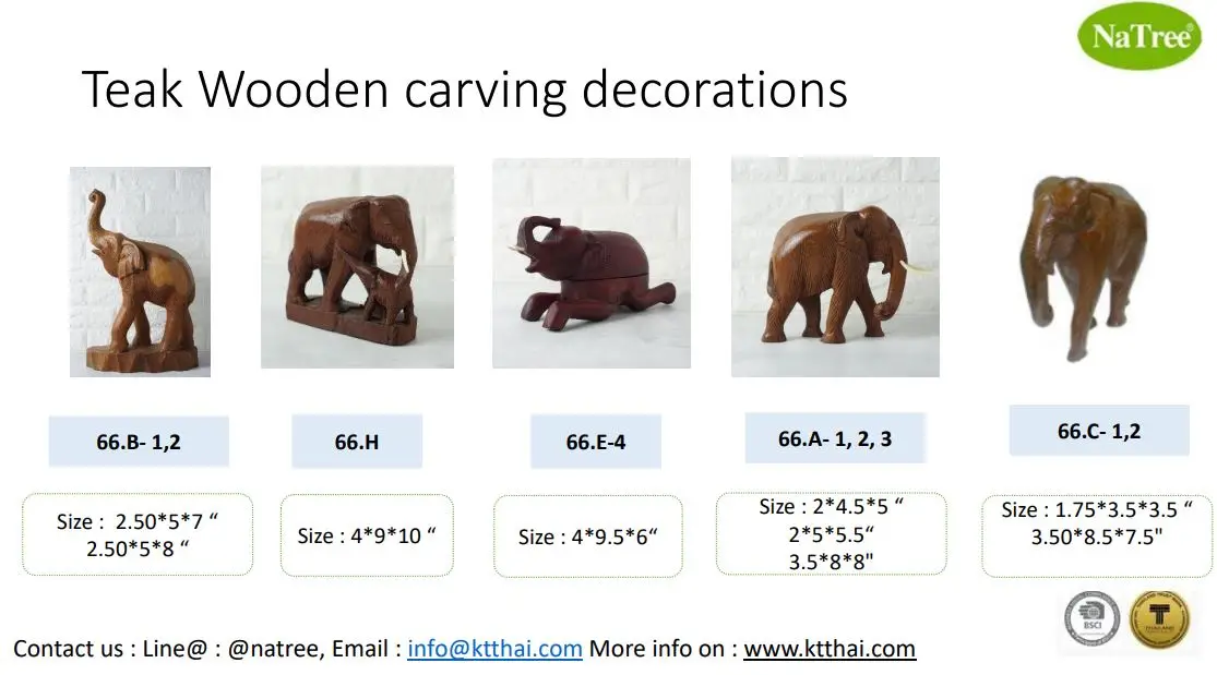 home decor Natree solid wood carving elephant wood crafts - elephant in wooden elephant