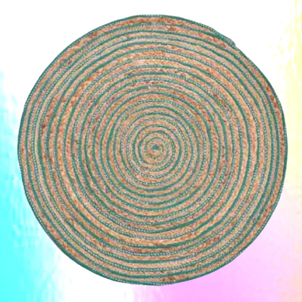 Wholesale Top Quality Season Circle Yoga Mat Carpets  and Rag Rugs and Carpets in Braided Jute for Living Room and Bedroom
