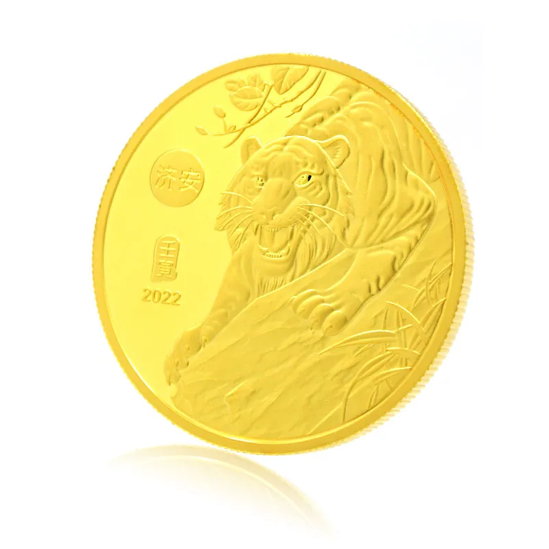 2022 custom gold metal souvenir year of the tiger coin