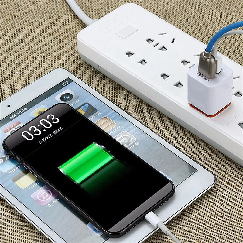  Универсальный 2A Dual USB Автомобильное зарядное устройство Быстрая зарядка для путешествий по стандартам ЕС/США штекер Адаптер переносного сетевого зарядного устройства iPhone