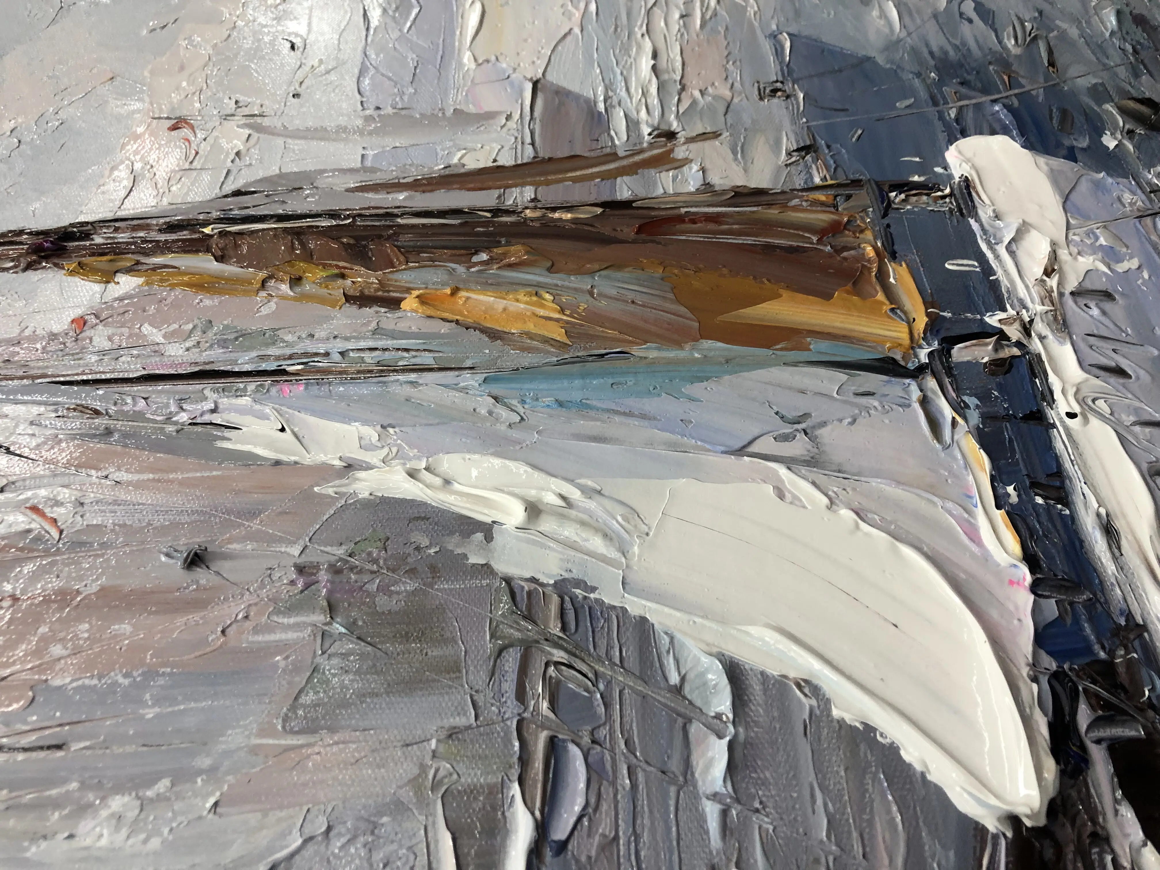 Современная роскошная картина маслом Расписанная вручную в скандинавском стиле морской корабль украшение вход 20*20 дюймов