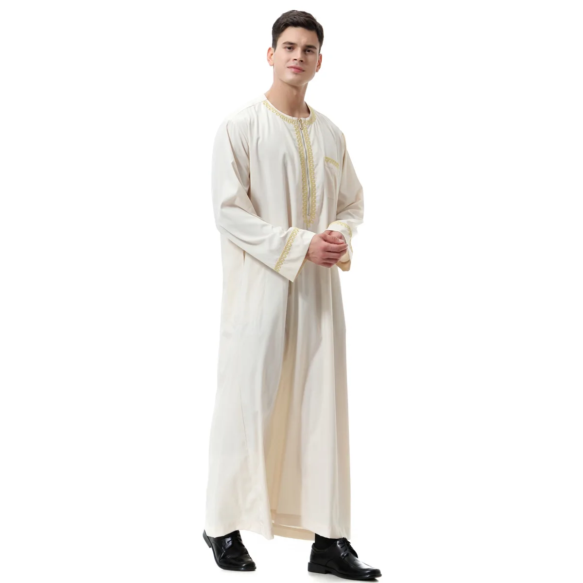 New Arrival Male Thobe Islamic Men Clothing Robe Thawb Jubbah Dubai Abaya Islamic Clothing Modern Design For Men