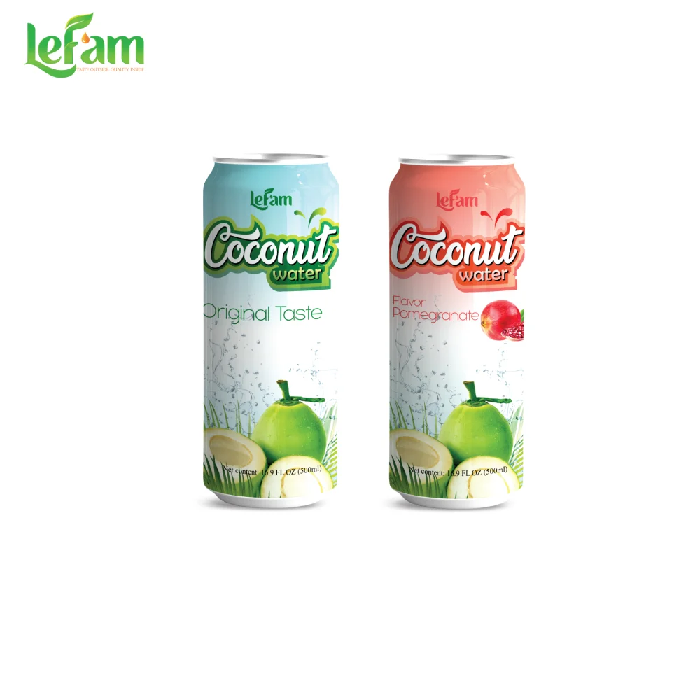  500 мл натуральная свежая без консервантов кокосовая вода фруктовый аромат бесплатный дизайн Instan с низким содержанием углерода оптовая продажа 16 9 унций напитков LEFAM