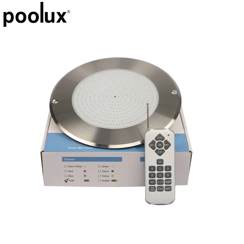 2022 IP68 RGB Super Thin 8mm AC or DC 12V 24V 260mm Stainless Steel 316 SMD LED Underwater Swimming Pool Light
