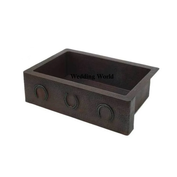 Copper Double Bowl Sink Classic Stylish Flower Designer Fancy Undermount Kitchen Sink Customized Size Fancy Copper Sink