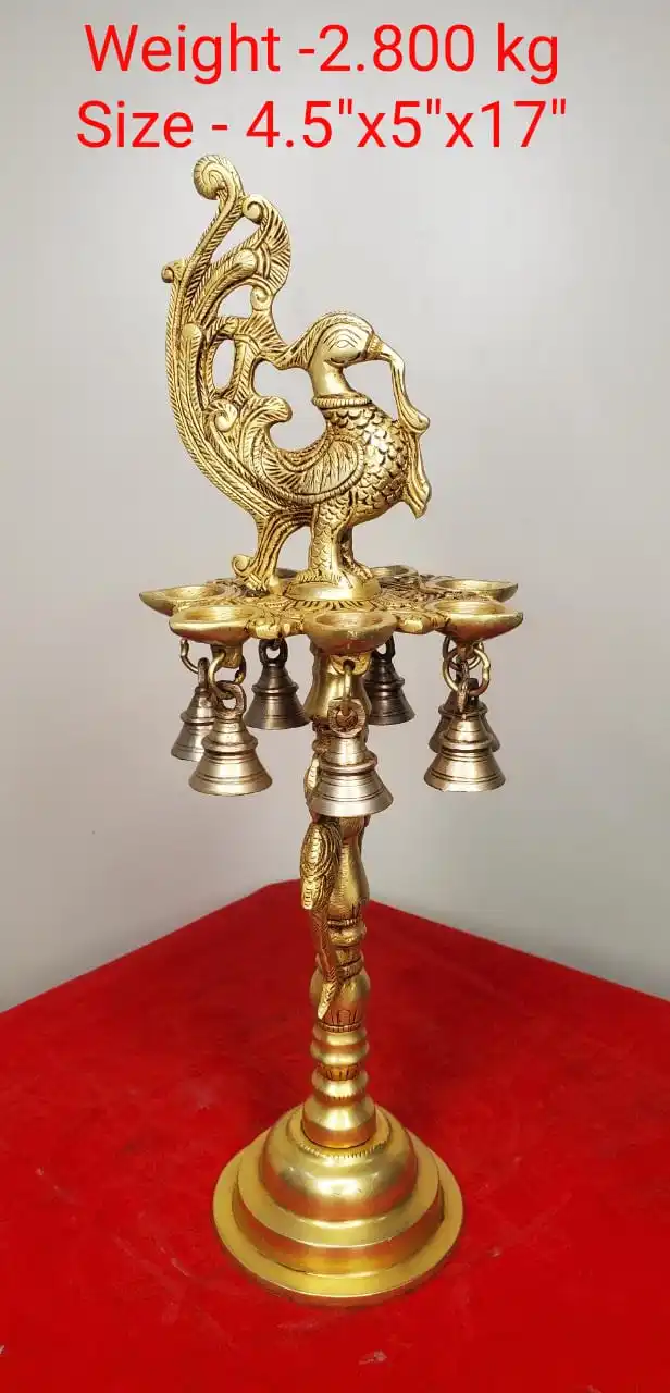 Ganesha idol with stone work brass