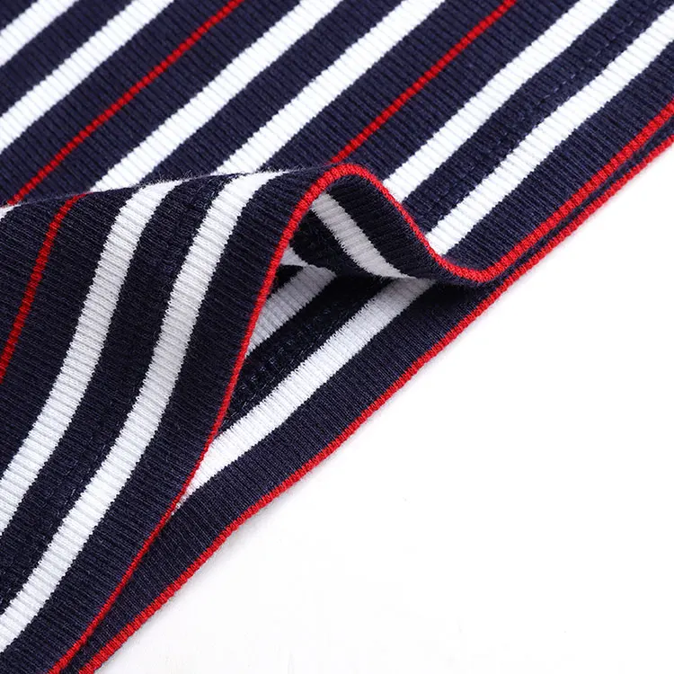 Bodycon Midi Dress Women Ladies T Shirt Short Sleeve O-Neck Navy White Striped Bodycon Ribbed Cotton Jersey Midi Dress