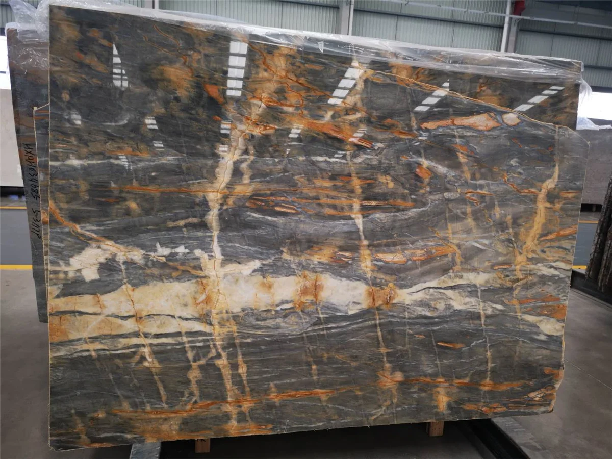 High Quality Polished Italy Pascal Grey Marble Fior Di Pesco Blue Marble Slab For Interior Decor