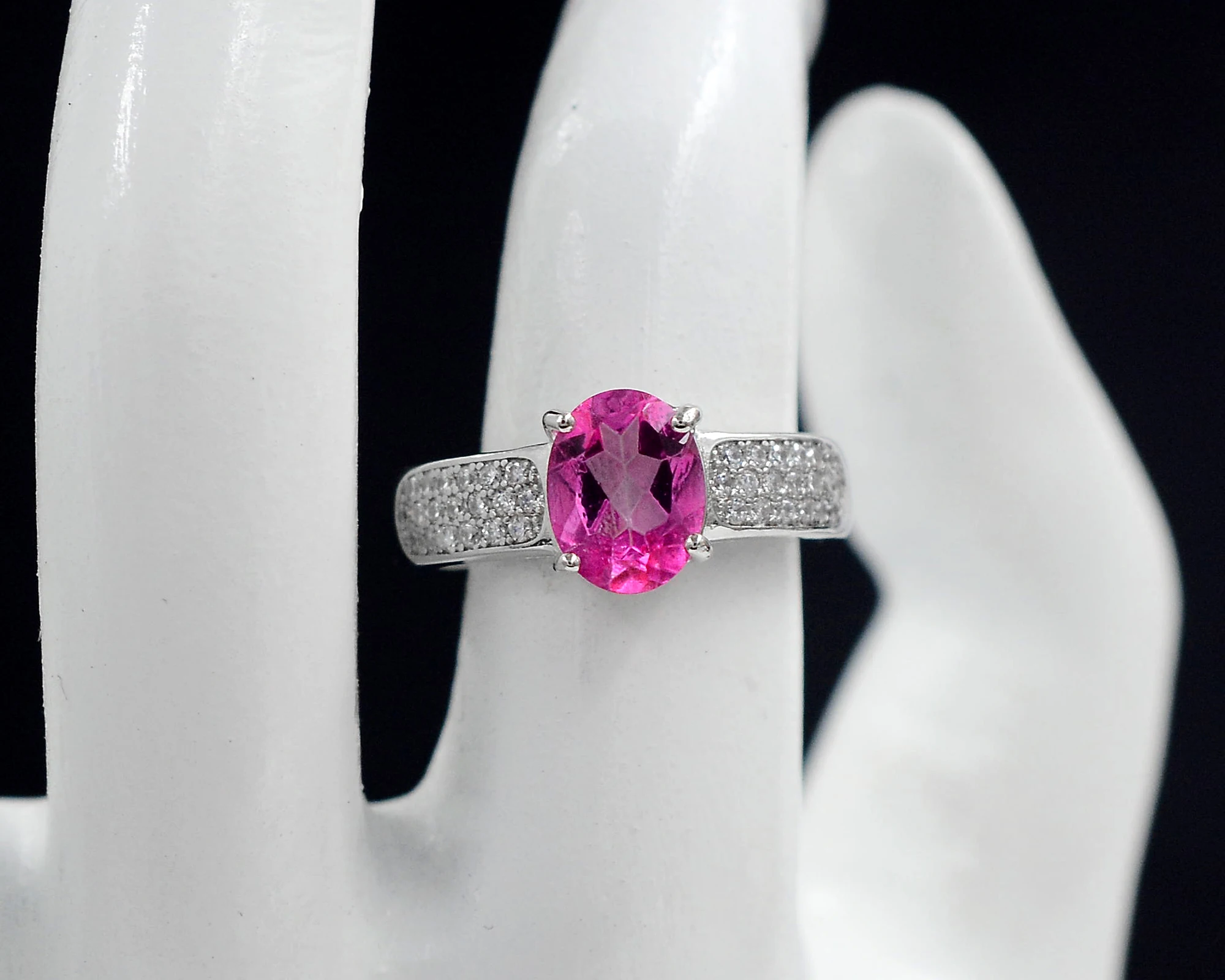 High Quality Pink Topaz 9x7 MM Natural Gemstone 925 Solid Silver For Women Designer Jewelry Ring By Direct Supply From Factory