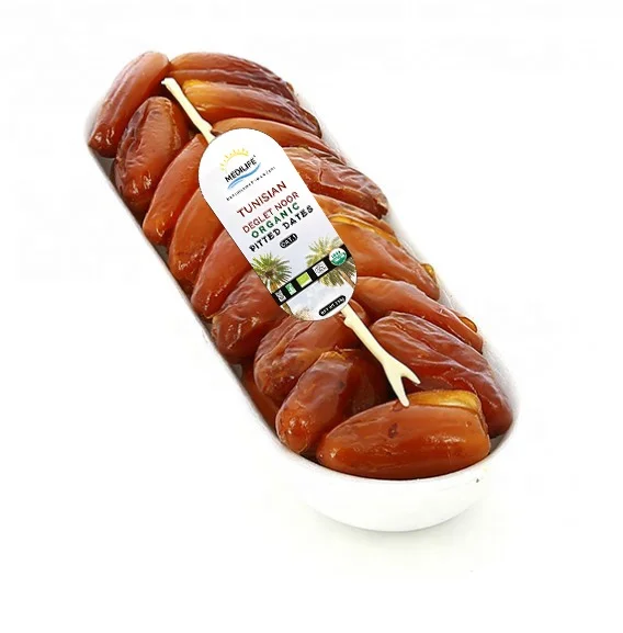 Органические натуральные даты без косточек. Тунис высококачественные категория «Deglet Noor» свежие фрукты органические лоток 250