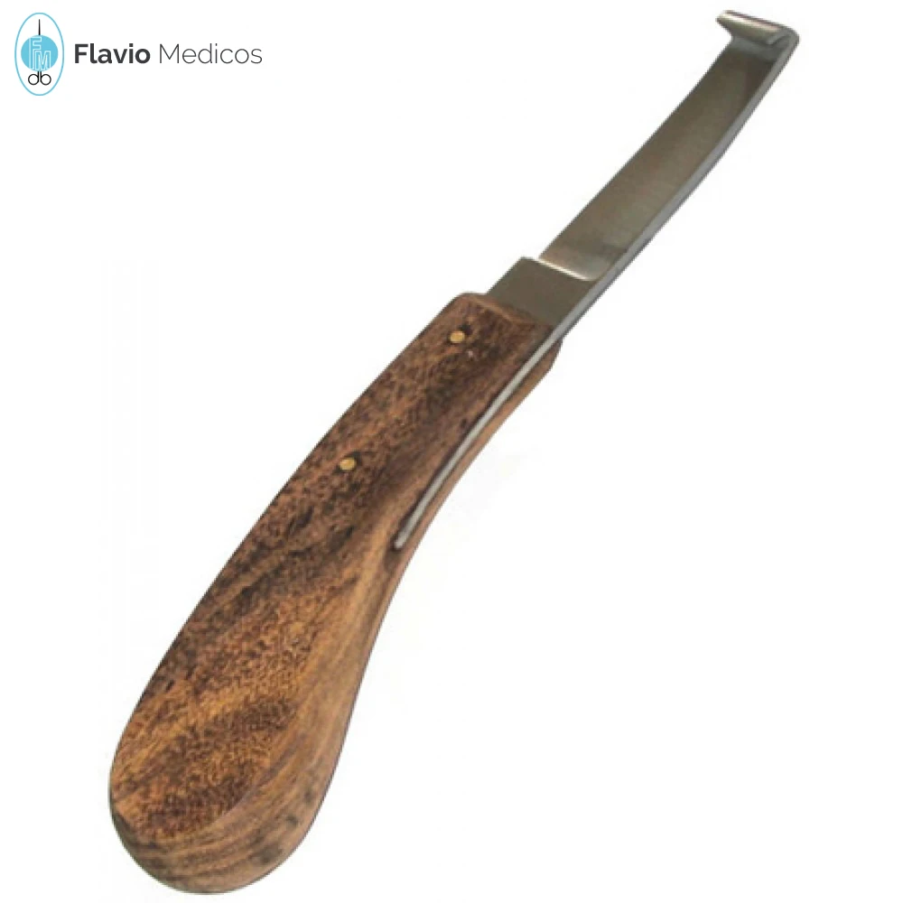 Equine Cattle Goat Right handed Horse Care Farrier Tool Hoof Knife Cattle Wood Handle Grooming Loop Veterinary Instruments