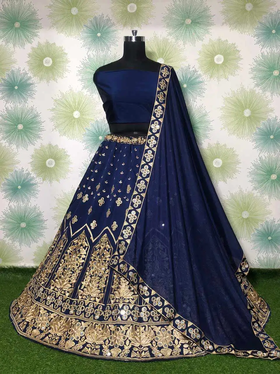 Most attractive look wedding wear heavy embroidery work designer lehenga choli with dupatta unstitched cheap low price wholesale
