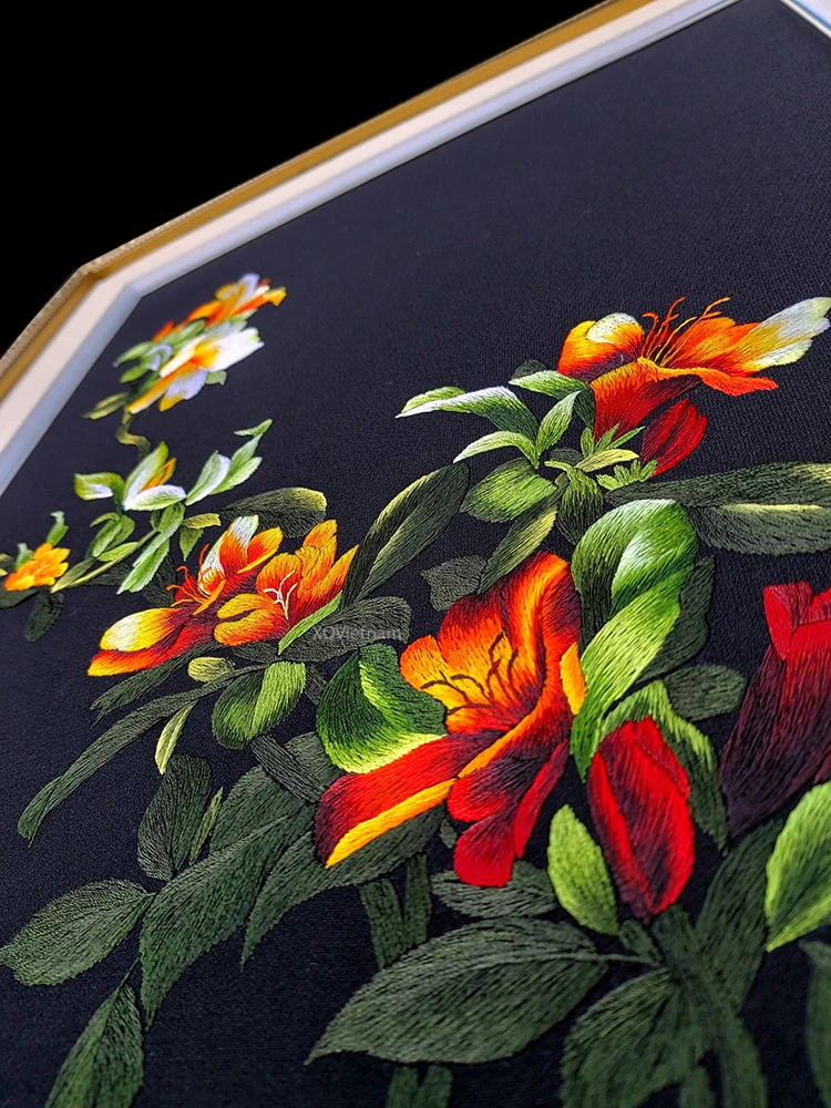 Картины для украшения дома водный шар цветок вьетнамский ручная вышивка