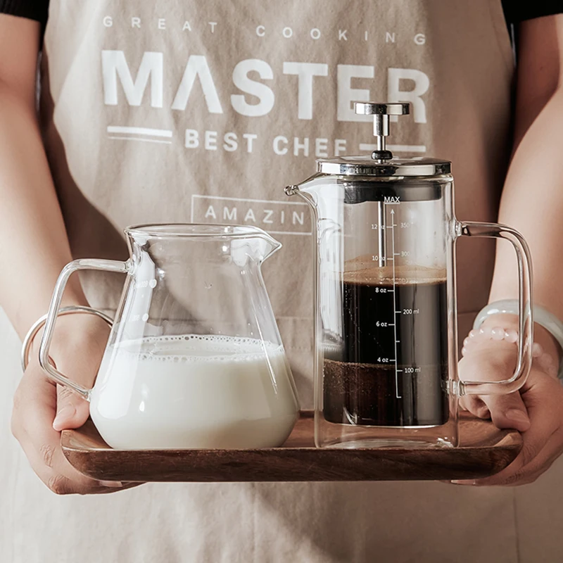 Hot Sale Colored Borosilicate Glass French Press Coffee Maker Tea Press Pot Glass Coffee Mug Plunger Cafetiere for Home