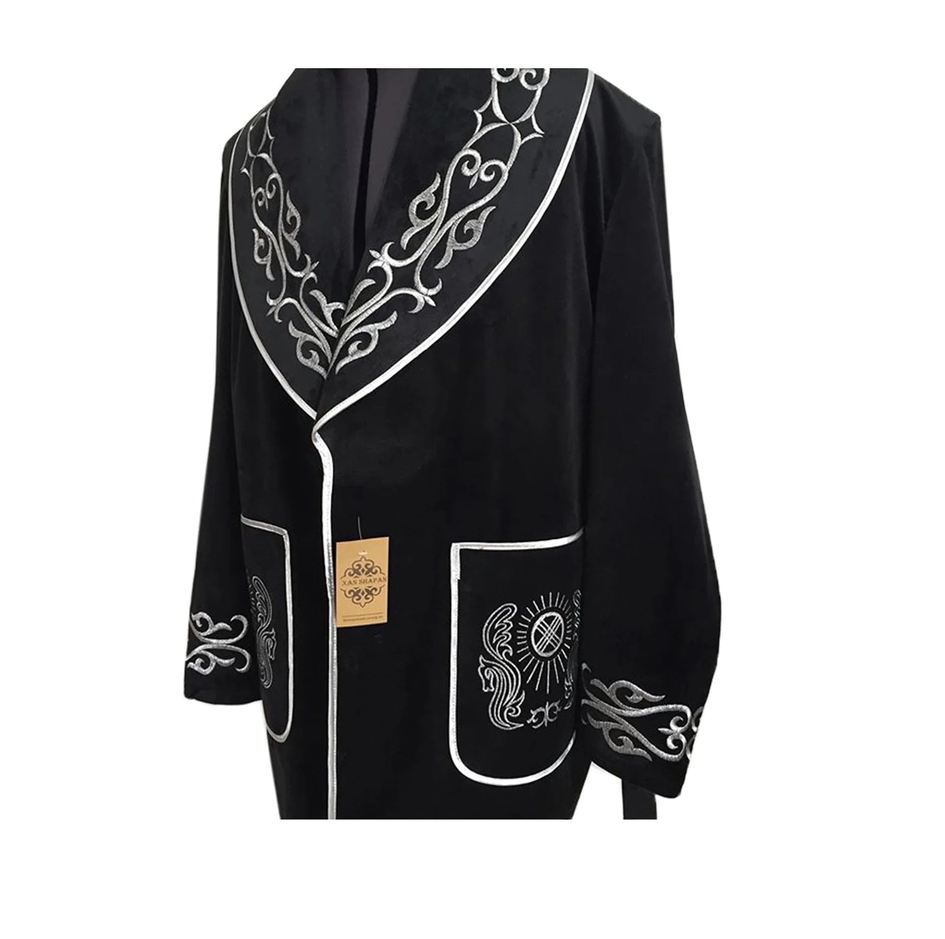 
Kazakh national style traditional men velvet Beshmet caftan coat outerwear clothing 