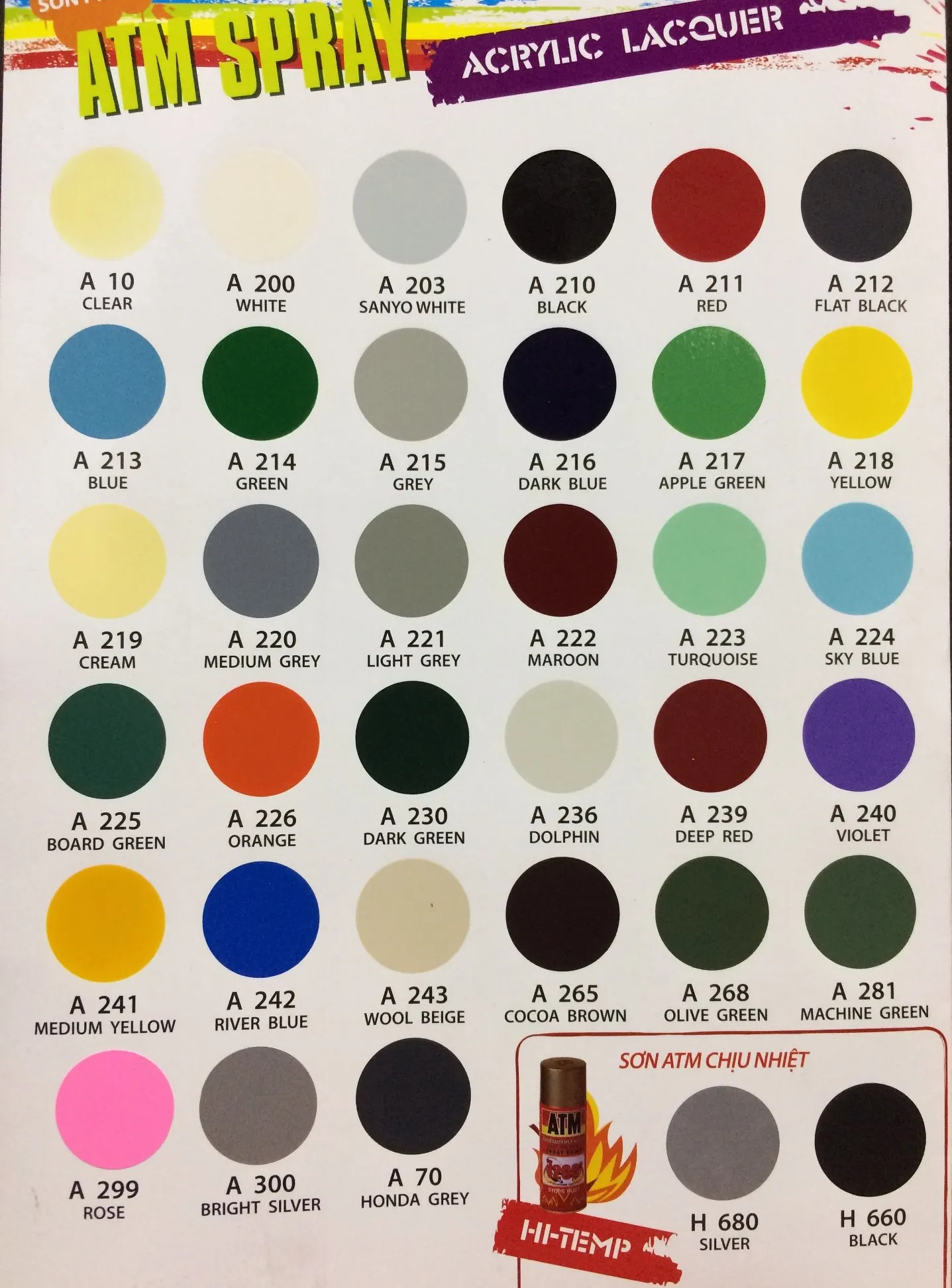 
Acrylic Color Aerosol ATM Spray Paint Vietnam 270gr 400 Ml Liquid Coating 24 Hours for Hard Dry 5-8 Minutes for Dry Surface UR 