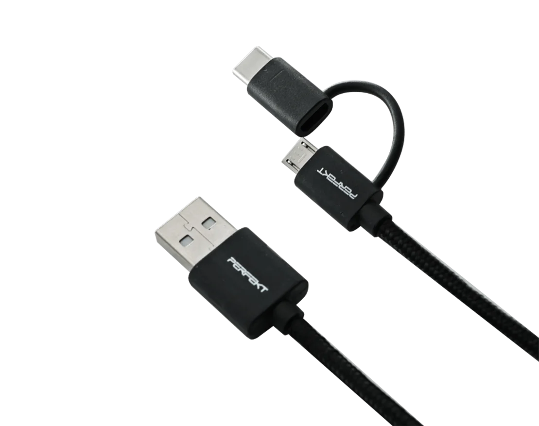 
2-in-1 Nylon Braided USB to Micro USB Cable with USB C Connector 